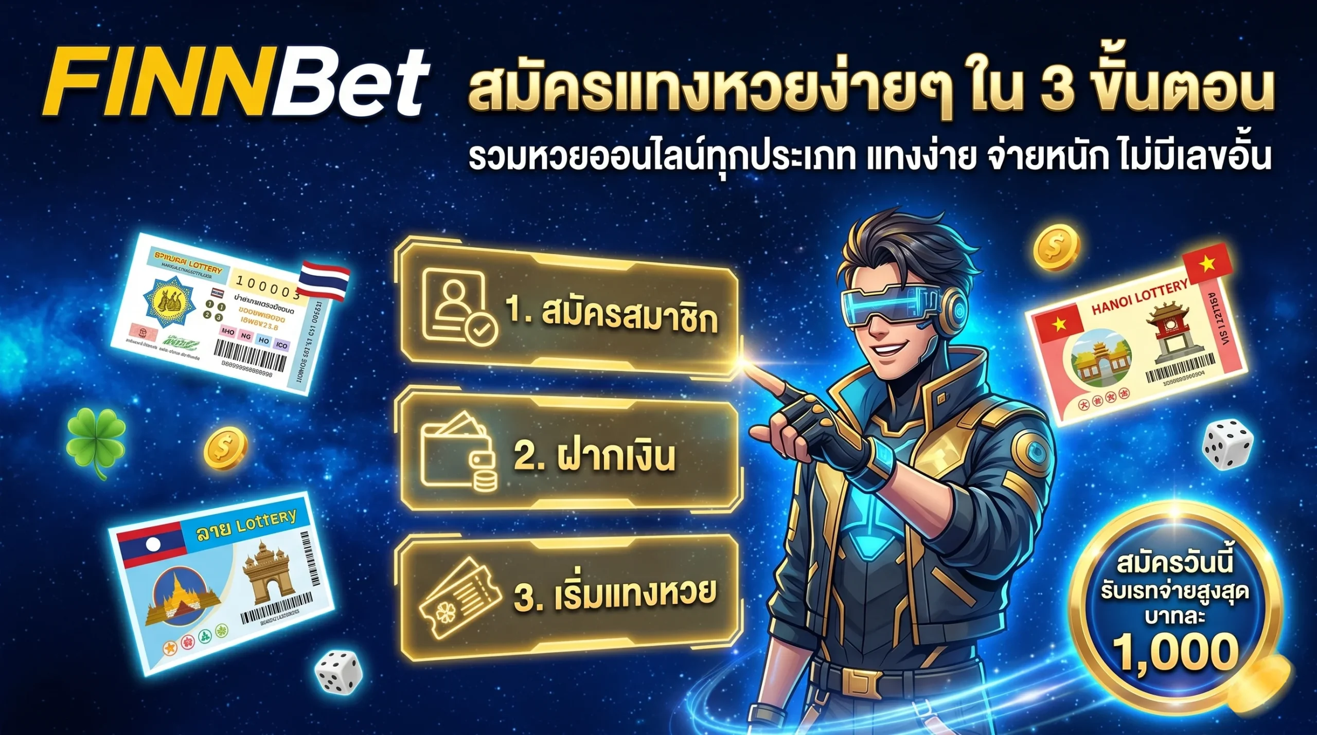 แนะนำวิธีสมัครและแทง finnbet หวย ออนไลน์ทุกประเภท จ่ายหนัก ไม่มีอั้น