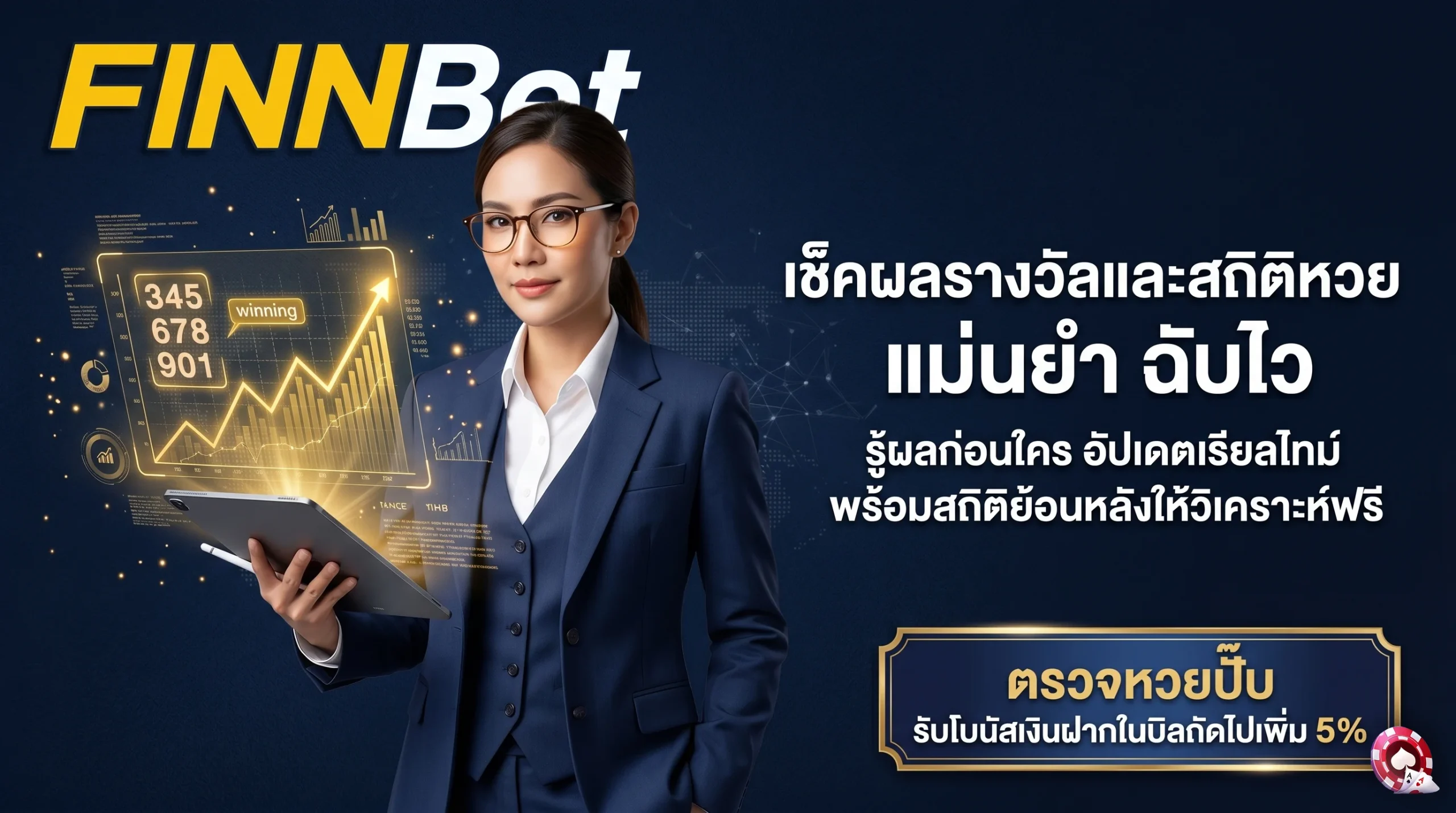 เช็คผลรางวัลและสถิติหวย Finnbet อัปเดตผลไวที่สุด ถูกต้อง แม่นยำ ดูสถิติหวยย้อนหลังเพื่อวิเคราะห์ได้ฟรี
