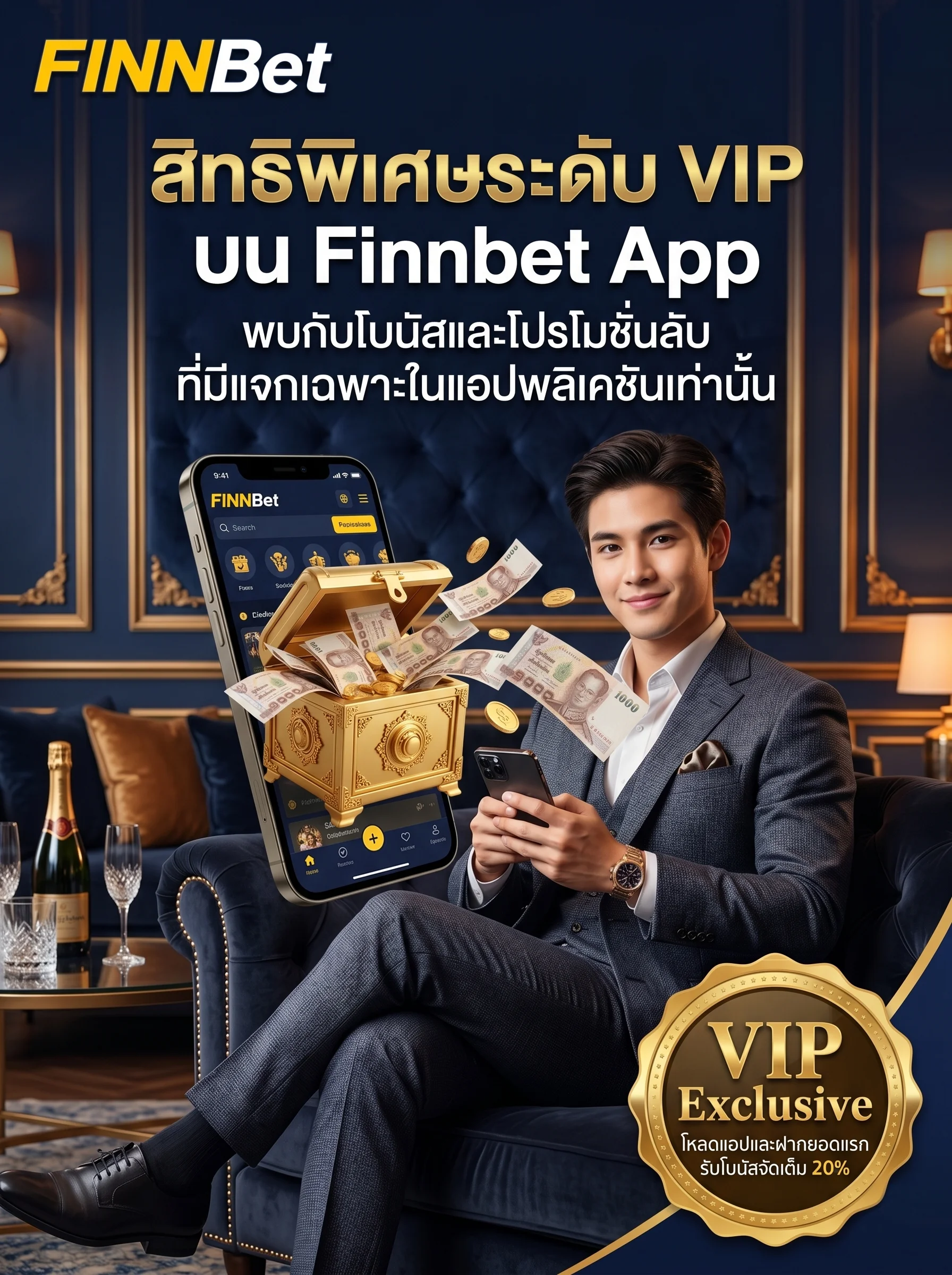 โปรโมชั่น แอปหวย Finnbet สิทธิพิเศษบน Finnbet App สำหรับลูกค้าระดับ VIP รับโบนัสและโปรลับเฉพาะในแอป
